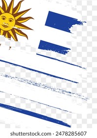 Uruguay flag brush paint textured isolated  on png or transparent background. vector illustration 