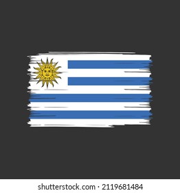 Uruguay flag with brush stroke background