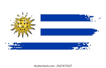 uruguay flag brush stroke. banner vector illustration. Vector illustration