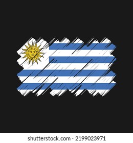 Uruguay Flag Brush Strokes. National Flag