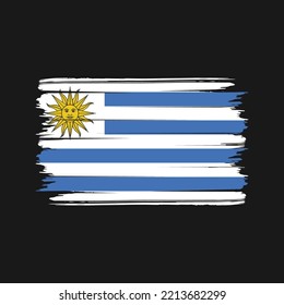 Uruguay Flag Pinselstriche gestrichen