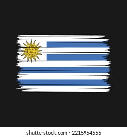 Pintura de pincel de bandera de Uruguay