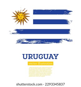 Uruguay Flag with Brush Strokes. Vector Illustration. Independence Day.