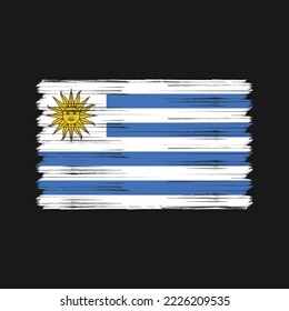 Ilustración del vector del pincel de bandera de Uruguay