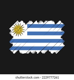 Ilustración del vector del pincel de bandera de Uruguay