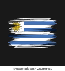 Ilustración del vector del pincel de bandera de Uruguay