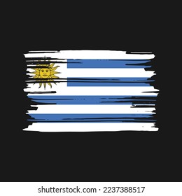 Uruguay Flag Brush Vector Illustration