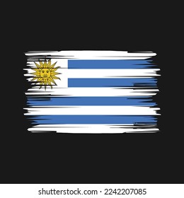 Ilustración del vector del pincel de bandera de Uruguay
