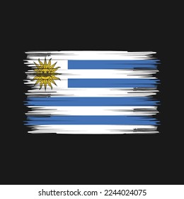 Ilustración del vector del pincel de bandera de Uruguay