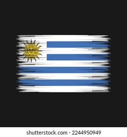 Ilustración del vector del pincel de bandera de Uruguay