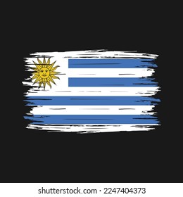 Ilustración del vector del pincel de bandera de Uruguay