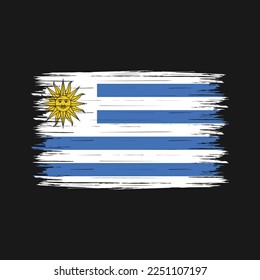 Ilustración del vector del pincel de bandera de Uruguay