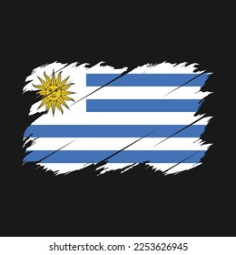 Ilustración del vector del pincel de bandera de Uruguay