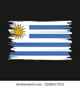 Ilustración del vector del pincel de bandera de Uruguay