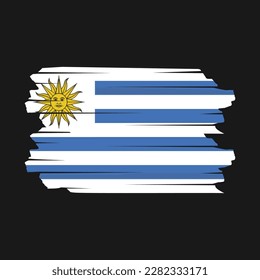 Ilustración del vector del pincel de bandera de Uruguay