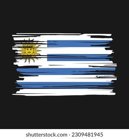 Uruguay Flag Brush Vector Illustration
