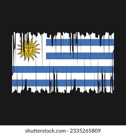 Ilustración del vector del pincel de bandera de Uruguay