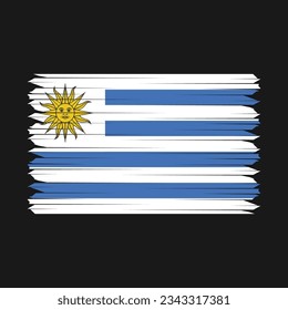 Uruguay Flag Brush Vector Illustration