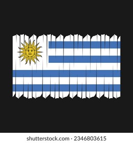 Ilustración del vector del pincel de bandera de Uruguay