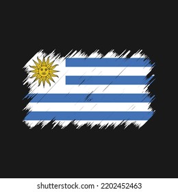 Vector de pincel de bandera uruguaya. Bandera nacional