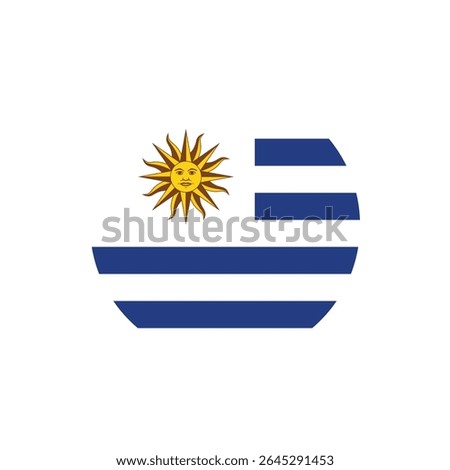 Uruguay Flag Button, Round Uruguay flag icon, Uruguay flag badge Vector
