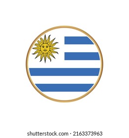 Uruguay Flag with Circle Frame. National Flag