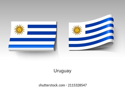 Uruguay Flag Clothing Label Tag. Illustration Flag of Uruguay Country in Latin America. Fabric Label Tag Concept Vector.