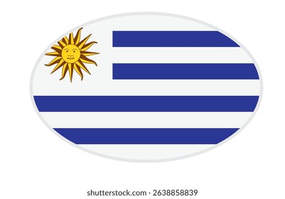 Uruguay flag ellipse shaped. vector	