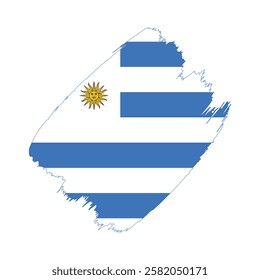 Uruguay flag in a flat grunge vector design background