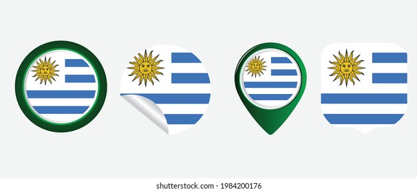 Uruguay flag. flat icon symbol vector illustration