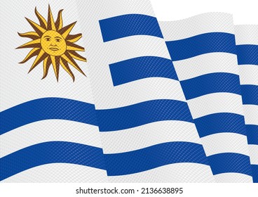 uruguay flag fluttering gradient texture