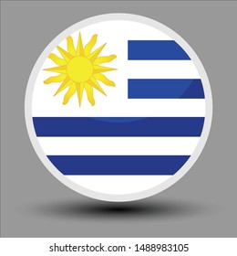 Uruguay flag in the form of a circle, can be used for independence or other events