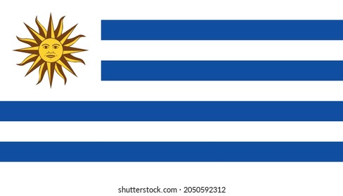 Elemento gráfico de la bandera Uruguay Diseño de plantilla de ilustración
