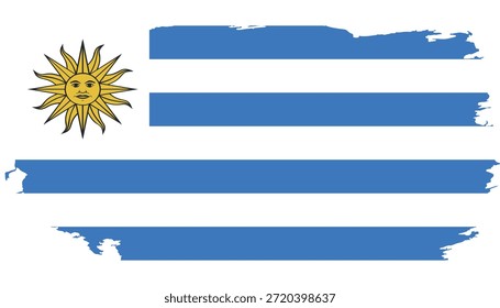 Uruguay Fahne Grunge Pinsel Stroke Style National Symbol