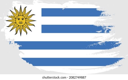 Uruguay-Flagge im Grunge-Stil