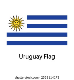 Bandeira do Uruguai desenho à mão ilustração vetor com base no desenho