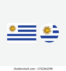 Uruguay flag heart graphic element Illustration template design