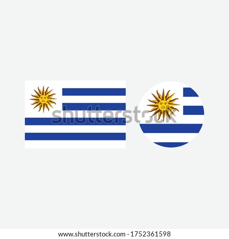 Uruguay flag heart graphic element Illustration template design
