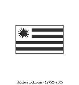 Uruguay flag icon in black outline flat design. Independence day or National day holiday concept.