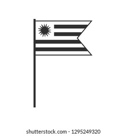 Uruguay flag icon in black outline flat design. Independence day or National day holiday concept.