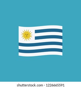 Uruguay flag icon in flat design. Independence day or National day holiday concept.