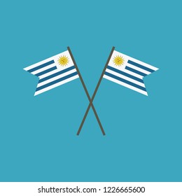 Uruguay flag icon in flat design. Independence day or National day holiday concept.