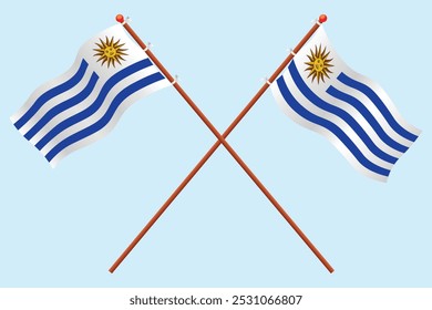 Ilustração do ícone da Bandeira do Uruguai. Para a educação sobre o país do Uruguai e símbolos para o Dia da Independência do Uruguai.