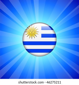 Icono de bandera uruguaya en botón de Internet Ilustración vectorial original