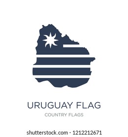 Uruguay flag icon. Trendy flat vector Uruguay flag icon on white background from Country Flags collection, vector illustration can be use for web and mobile, eps10