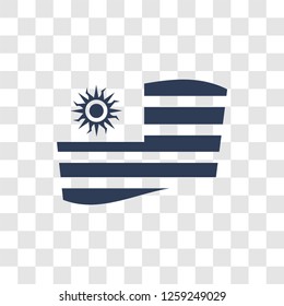 Uruguay flag icon. Trendy Uruguay flag logo concept on transparent background from Country Flags collection