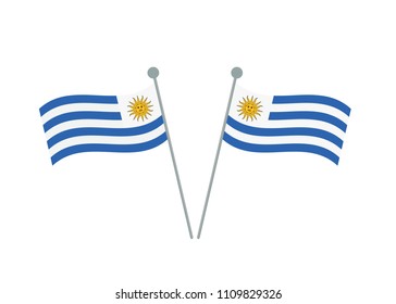 Uruguay flag icon. Vector illustration.