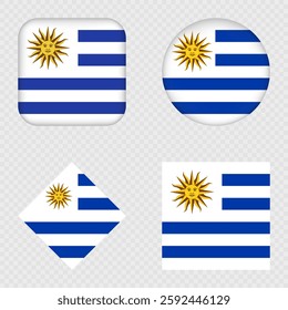 Uruguay Flag Icons Pack. Vector illustration.