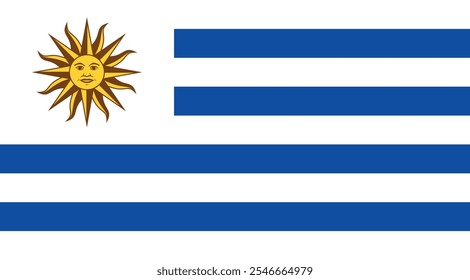 Uruguai Bandeira Ilustração Premium Qualidade Alta Resolução 300DPI