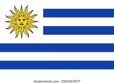 Uruguay flag illustrator country flags symbol nation